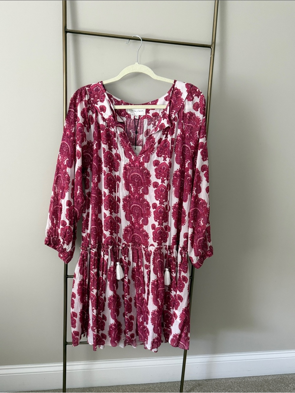 Cara Cara Pink and White Paisley-Print Tunic